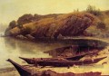 Canots Albert Bierstadt paysages ruisseaux